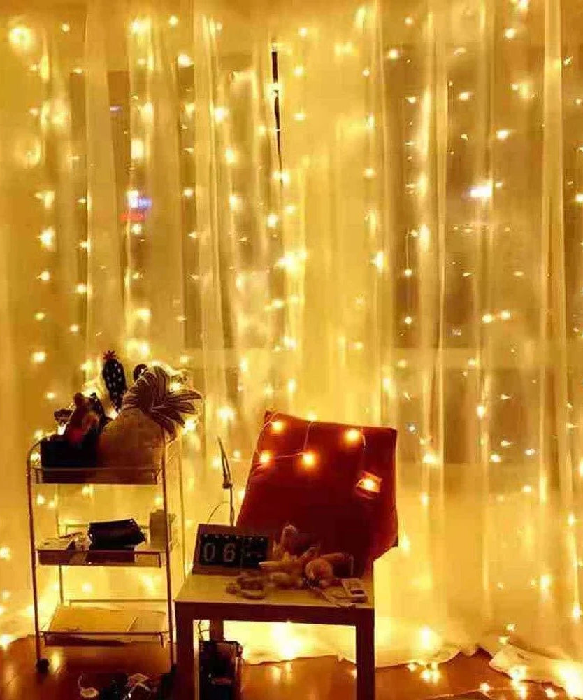 Christmas Lights Curtain Garland