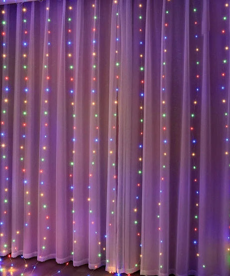 Christmas Lights Curtain Garland