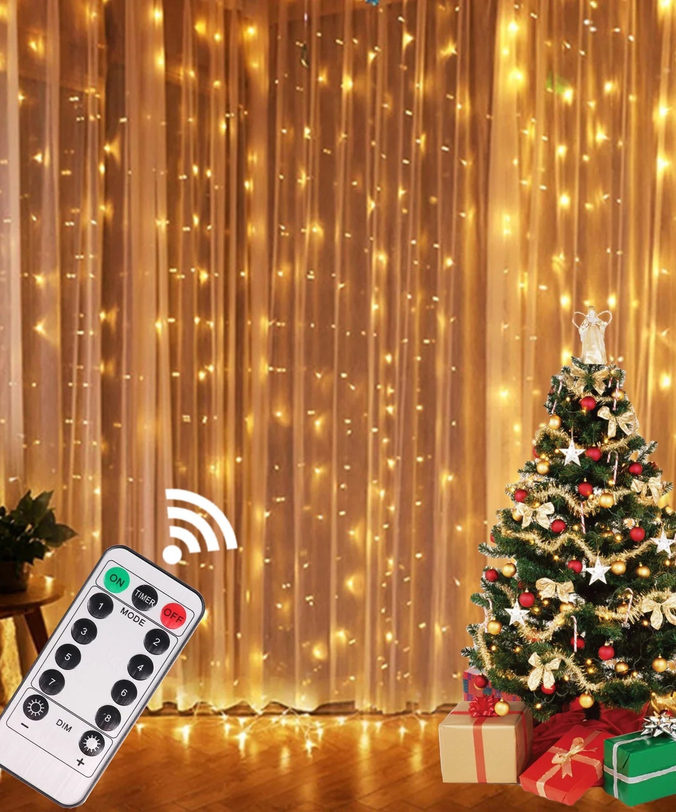 Christmas Lights Curtain Garland