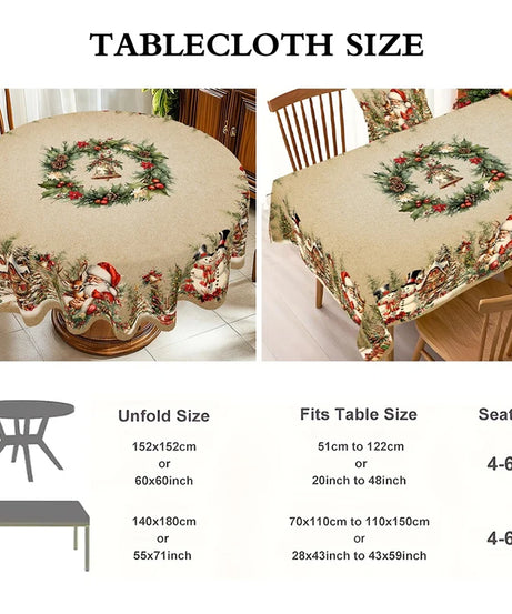 Vintage Christmas Tablecloth