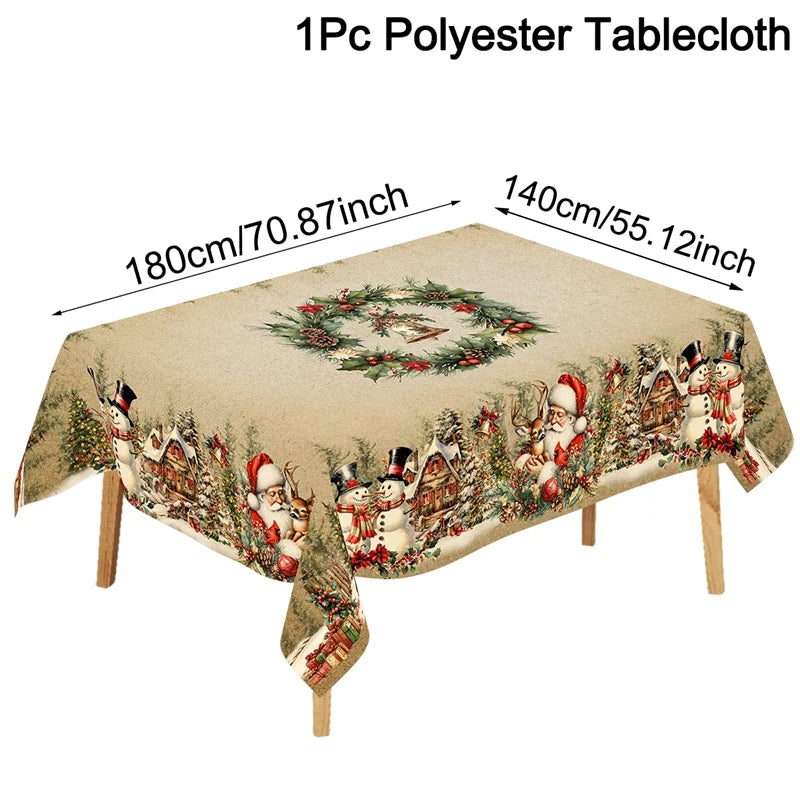 Vintage Christmas Tablecloth